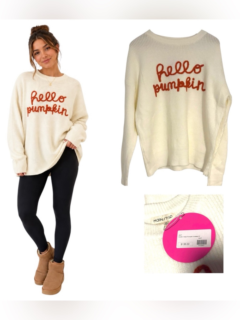 Main Strip Hello Pumpkin Oversized Sweater